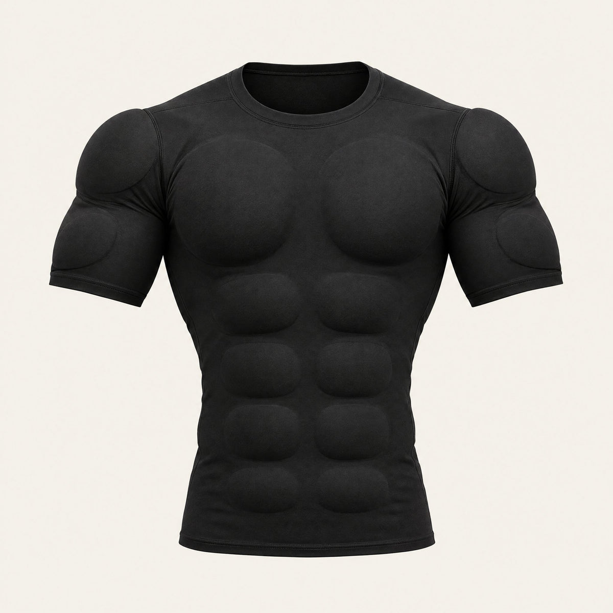 The V-Frame Padded Undershirt in black, front view