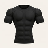 The V-Frame Padded Undershirt in black, front view